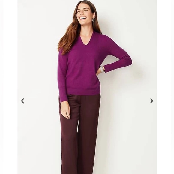 J.Jill 100% Merino Wool High Ribbed-Sleeves Sweater RED size Medium - Picture 14 of 15